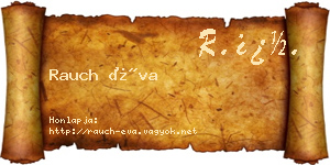 Rauch Éva névjegykártya